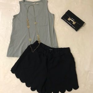 💫4/$20 Madewell Black Scalloped Shorts